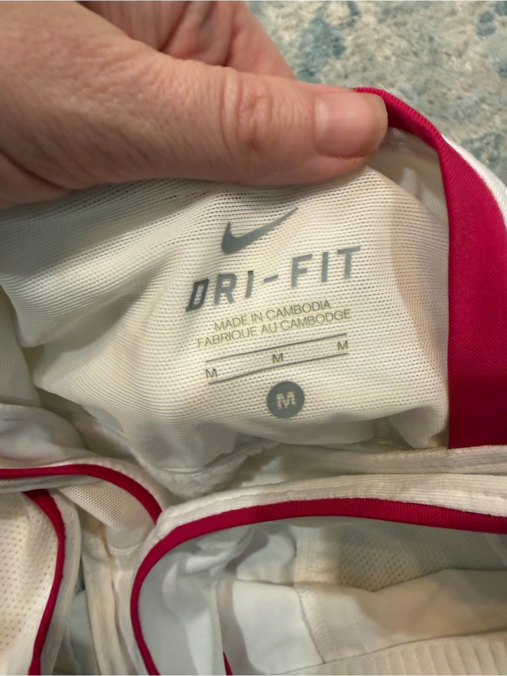 Nike White Tank Top with Pink Trim - Picture 3 of 5